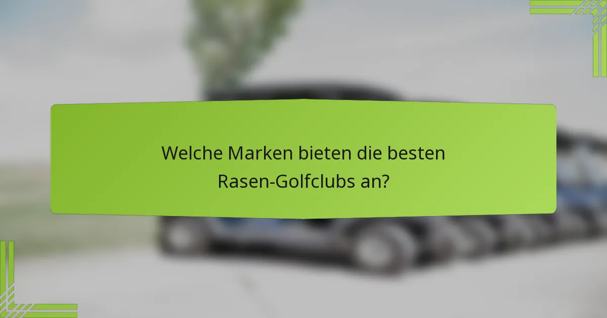 Welche Marken bieten die besten Rasen-Golfclubs an?