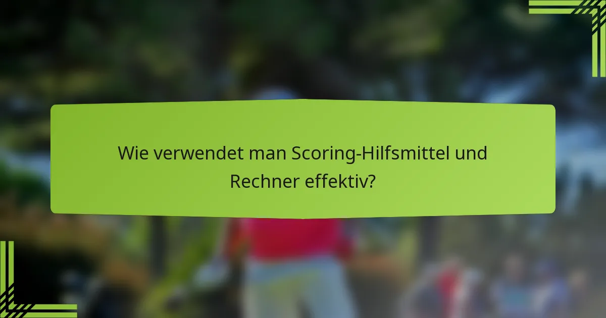 Wie verwendet man Scoring-Hilfsmittel und Rechner effektiv?