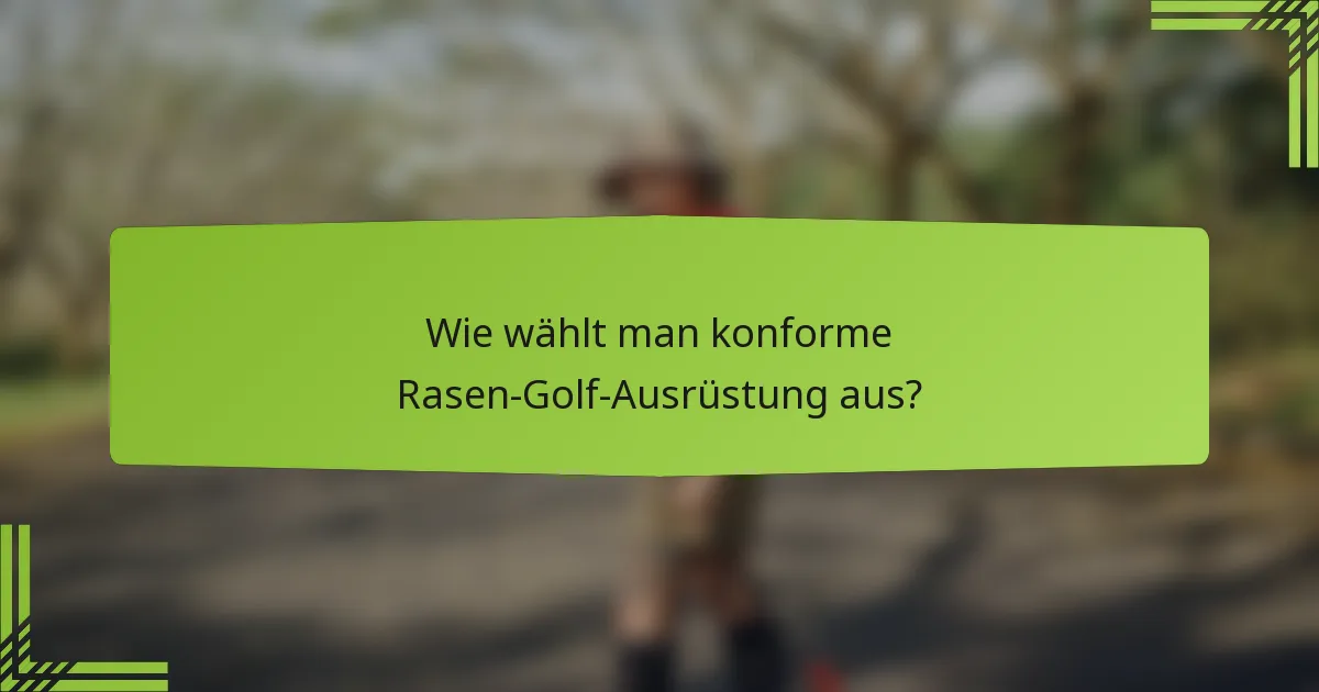 Wie wählt man konforme Rasen-Golf-Ausrüstung aus?