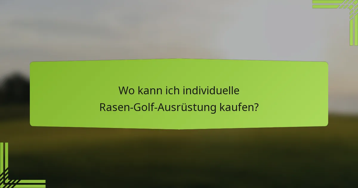 Wo kann ich individuelle Rasen-Golf-Ausrüstung kaufen?